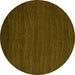 Round Abstract Yellow Modern Rug, abs5561yw