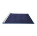 Sideview of Machine Washable Abstract Blue Modern Rug, wshabs5561blu