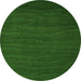 Round Machine Washable Abstract Green Modern Area Rugs, wshabs5561grn