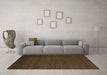 Machine Washable Abstract Brown Modern Rug in a Living Room,, wshabs5561brn