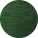 Round Machine Washable Abstract Emerald Green Modern Area Rugs, wshabs5562emgrn