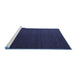 Sideview of Machine Washable Abstract Blue Modern Rug, wshabs5562blu