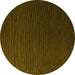 Round Abstract Yellow Modern Rug, abs5562yw