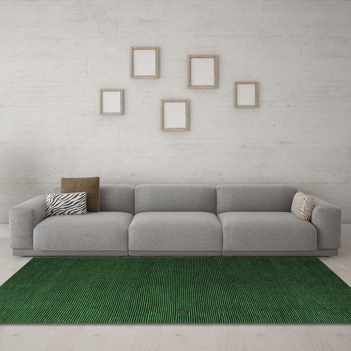 Machine Washable Abstract Emerald Green Modern Area Rugs in a Living Room,, wshabs5562emgrn