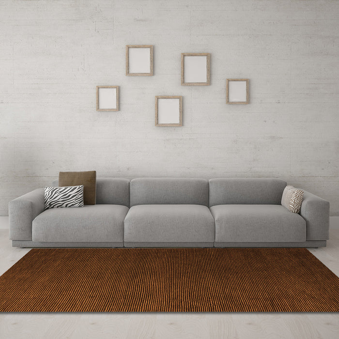 Machine Washable Abstract Orange Modern Area Rugs in a Living Room, wshabs5562org