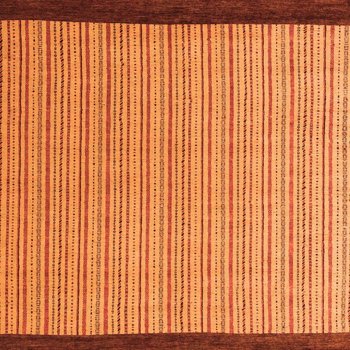 Square Machine Washable Abstract Orange Modern Area Rugs, wshabs5563org