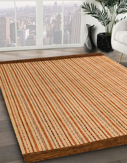 Abstract Orange Modern Rug in Family Room, abs5563