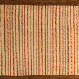 Square Machine Washable Abstract Orange Rug, wshabs5563