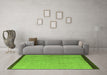 Machine Washable Abstract Green Modern Area Rugs in a Living Room,, wshabs5563grn