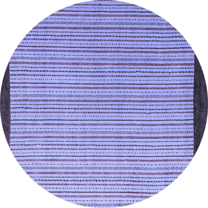 Round Abstract Blue Modern Rug, abs5563blu