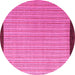 Round Machine Washable Abstract Pink Modern Rug, wshabs5563pnk