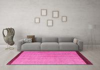 Machine Washable Abstract Pink Modern Rug, wshabs5563pnk