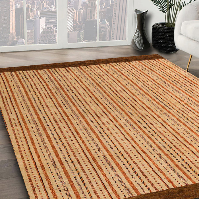 Machine Washable Abstract Orange Rug in a Family Room, wshabs5563
