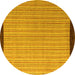 Round Machine Washable Abstract Yellow Modern Rug, wshabs5563yw