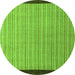 Round Machine Washable Abstract Green Modern Area Rugs, wshabs5563grn