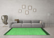 Machine Washable Abstract Emerald Green Modern Area Rugs in a Living Room,, wshabs5563emgrn