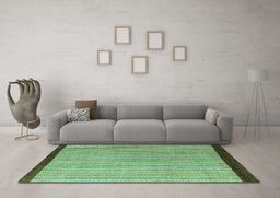 Machine Washable Abstract Turquoise Modern Area Rugs in a Living Room,, wshabs5563turq