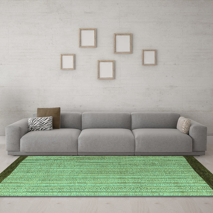 Machine Washable Abstract Turquoise Modern Area Rugs in a Living Room,, wshabs5563turq