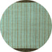 Round Abstract Light Blue Modern Rug, abs5563lblu