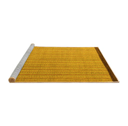 Sideview of Machine Washable Abstract Yellow Modern Rug, wshabs5563yw