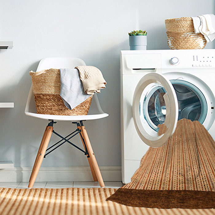 Machine Washable Abstract Orange Rug in a Washing Machine, wshabs5563