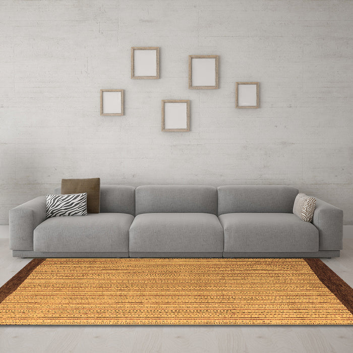 Machine Washable Abstract Brown Modern Rug in a Living Room,, wshabs5563brn