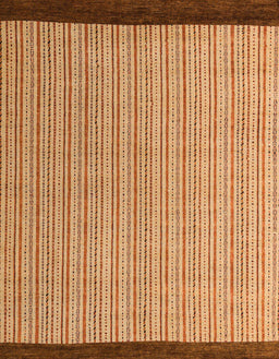 Machine Washable Abstract Orange Rug, wshabs5563