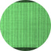 Round Abstract Emerald Green Modern Rug, abs5563emgrn