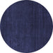 Round Abstract Blue Modern Rug, abs5564blu