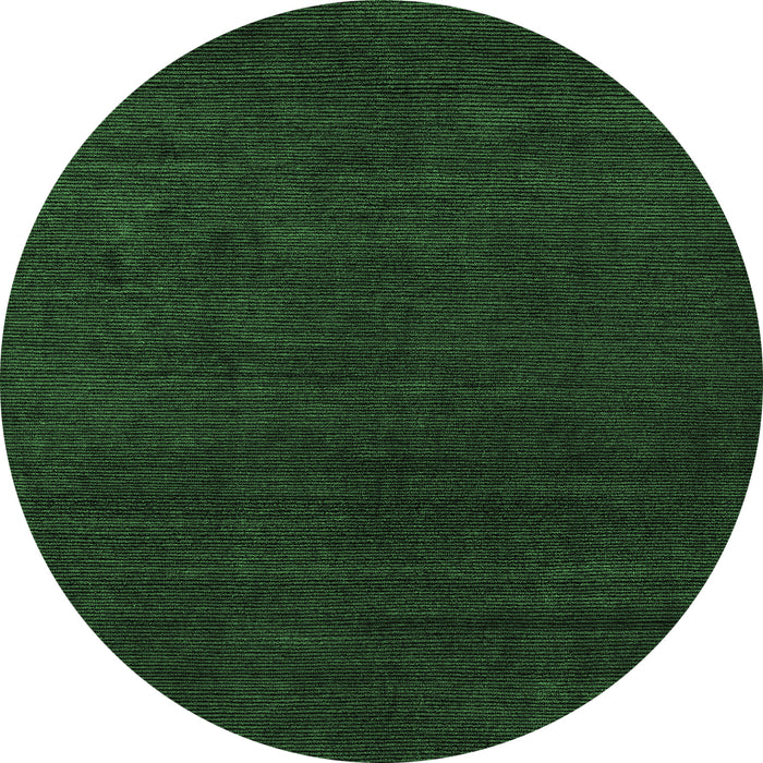 Round Machine Washable Abstract Emerald Green Modern Area Rugs, wshabs5564emgrn