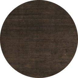 Round Machine Washable Abstract Coffee Brown Rug, wshabs5564