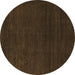 Round Abstract Brown Modern Rug, abs5564brn