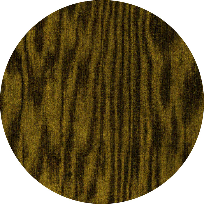 Round Abstract Yellow Modern Rug, abs5564yw