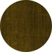 Round Abstract Yellow Modern Rug, abs5564yw