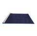 Sideview of Machine Washable Abstract Blue Modern Rug, wshabs5564blu