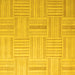 Square Checkered Yellow Modern Rug, abs5565yw