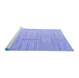 Sideview of Machine Washable Checkered Blue Modern Rug, wshabs5565blu