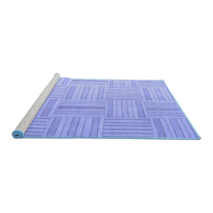 Sideview of Machine Washable Checkered Blue Modern Rug, wshabs5565blu