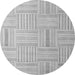 Round Checkered Gray Modern Rug, abs5565gry