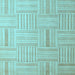 Square Checkered Light Blue Modern Rug, abs5565lblu