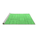 Sideview of Machine Washable Checkered Emerald Green Modern Area Rugs, wshabs5565emgrn