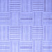 Square Machine Washable Checkered Blue Modern Rug, wshabs5565blu