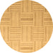 Round Checkered Brown Modern Rug, abs5565brn