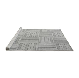 Sideview of Machine Washable Checkered Gray Modern Rug, wshabs5565gry