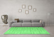 Machine Washable Checkered Emerald Green Modern Area Rugs in a Living Room,, wshabs5565emgrn