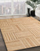Machine Washable Abstract Yellow Rug in a Family Room, wshabs5565