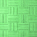 Square Checkered Emerald Green Modern Rug, abs5565emgrn