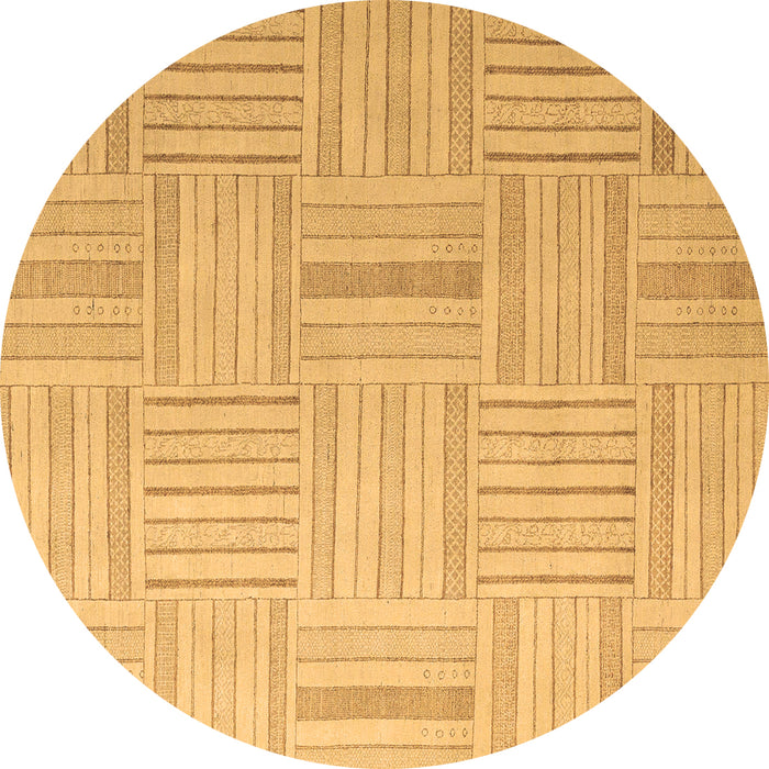 Round Machine Washable Checkered Brown Modern Rug, wshabs5565brn
