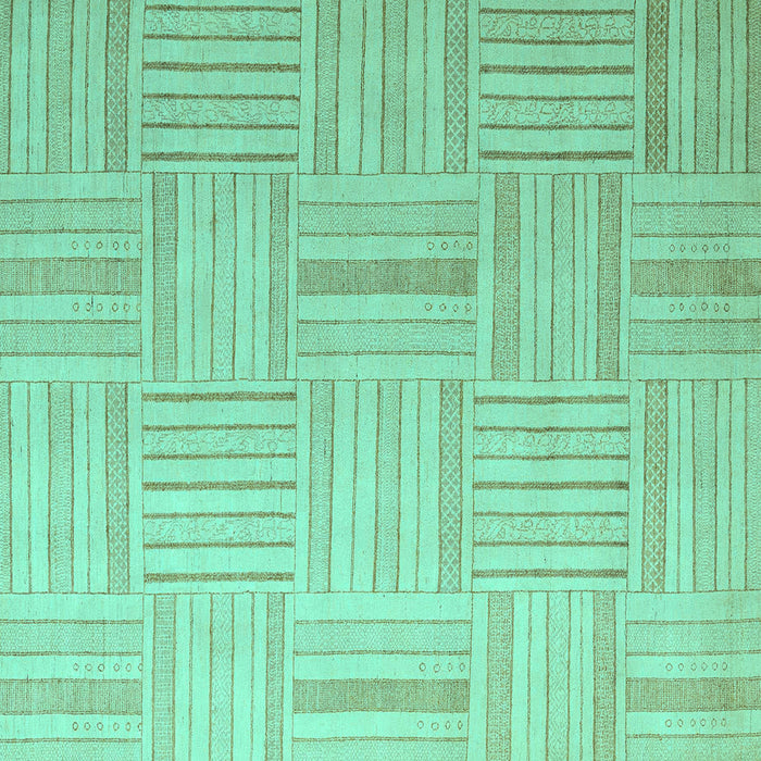 Square Checkered Turquoise Modern Rug, abs5565turq