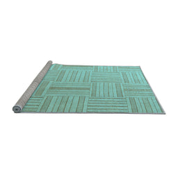 Sideview of Machine Washable Checkered Light Blue Modern Rug, wshabs5565lblu